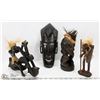 Image 1 : LOT OF 4 INDIGENOUS WOODEN ART PIECES.