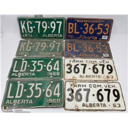 LOT OF 4 PAIRS OF VINTAGE LICENSE PLATES