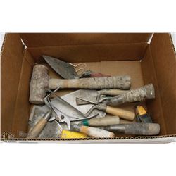 BOX OF CONCRETE TOOLS