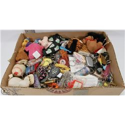 FLAT OF COLLECTIBLE KEYCHAINS