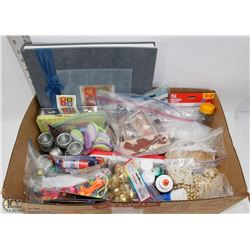 BOX OF ASSORTED CRAFT  ITEMS