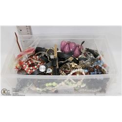 TOTE WITH ASSORTED JEWELRY