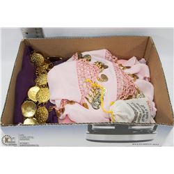 BELLY DANCER OUTFIT WITH FINGER SYMBOLS.