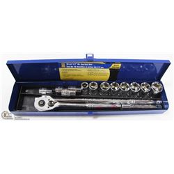POWER FIST METRIC SOCKET SET 1/2 DRIVE 11MM-27MM