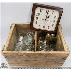 OLD WOODEN CRATE FILLED WITH 24K GOLD TRIM INCL