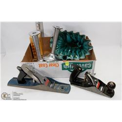 BOX OF CANDLE HOLDERS, BLUE MOUNTAIN POTTERY