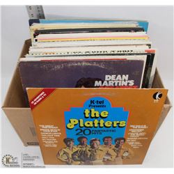 BOX  OF LP'S INCL PLATTERS HITS, DEAN MARTIN