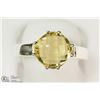 Image 1 : STERLING SILVER GENUINE LEMON QUARTZ RING SIZE 7