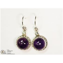 STERLING SILVER AMETHYST EARRINGS