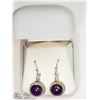 Image 2 : STERLING SILVER AMETHYST EARRINGS