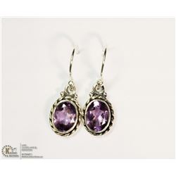 STERLING SILVER AMETHYST EARRINGS