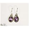 Image 1 : STERLING SILVER AMETHYST EARRINGS