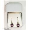 Image 2 : STERLING SILVER AMETHYST EARRINGS