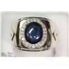 Image 1 : STERLING SILVER BLUE SAPPHIRE RING SIZE 8.75