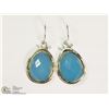 Image 1 : STERLING SILVER LARGE CHALCEDONY EARRINGS