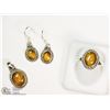 Image 1 : STERLING SILVER TIGER'S EYE SET INCL