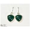 Image 1 : STERLING SILVER GREEN ONYX EARRINGS