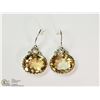 Image 1 : STERLING SILVER LARGE CITRINE EARRINGS