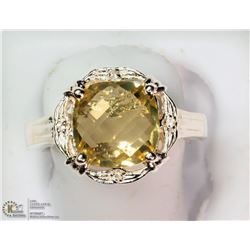STERLING SILVER LEMON QUARTZ RING SIZE 6.75