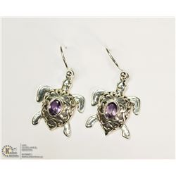 STERLING SILVER AMETHYST EARRINGS