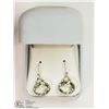 Image 2 : STERLING SILVER LARGE GREEN AMETHYST EARRINGS