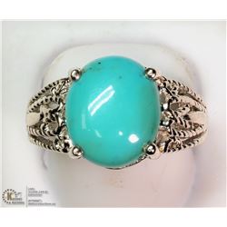 STERLING SILVER TURQUOISE RING SIZE 10