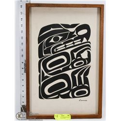 FRAMED DOUG CRANMER NATIVE ART FROM VANCOUVER