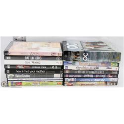 BOX OF ABOUT 25 DVD'S INCLUDING JERSEY SHORE