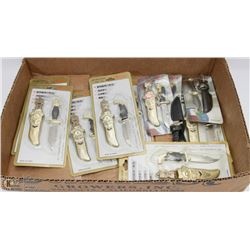 NEW POCKET KNIVES AND SHEATHS SETS