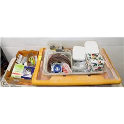 LARGE WET TILE SAW TRAY WITH 2 BOXES OF ASSORTED