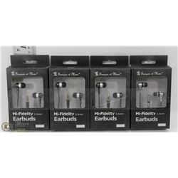 LOT OF 4 HI-FIDELITY EARBUDS