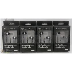 LOT OF 4 HI-FIDELITY EARBUDS