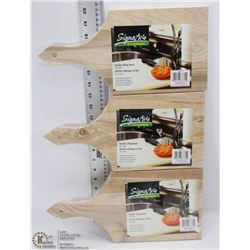 LOT OF 3 WOODEN CUTTING BOARDS