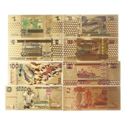 2)  SET OF 8 COLORIZED FOIL RUSSIAN