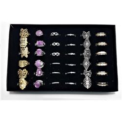 7)  LOT OF 36 FASHION RINGS