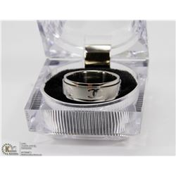 STAINLESS STEEL CHANEL LOGO RING