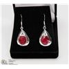 Image 1 : #17-NATURAL RED RUBY EARRINGS