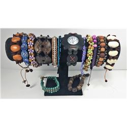 11 - LOT OF 11 BRACELETS & ONE WATCH