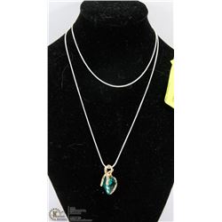 LADIES 3D HEART PENDANT AND NECKLACE SET