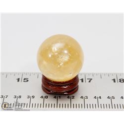 #13-NATURAL YELLOW CITRINE SPHERE BALL & STAND