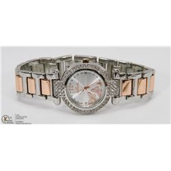 HALLMARK LADIES TWO TONE SILVER/ROSE WATCH.