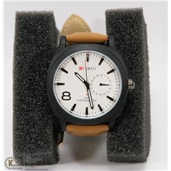 4) NEW CURREN MENS WATCH GENUINE LEATHER STRAP