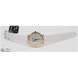 1) NEW KEZZIE LADIES WATCH WITH LEATHER WHITE