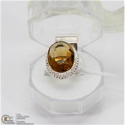 #14-SMOKEY TOPAZ GLAMOURS GEMSTONE  RING