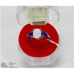 #79-AUSTRALIAN TRIPLE FIRE OPAL & TOPAZ  RING