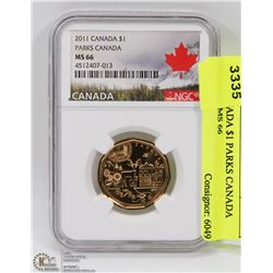 2011 CANADA $1 PARKS CANADA GRADED MS 66