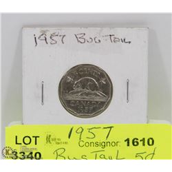 1957 CANADIAN BUG TAIL 5CENT PIECE