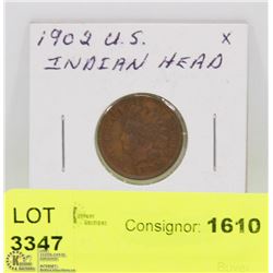 1902 US INDIAN HEAD PENNY