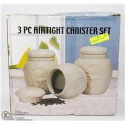 NEW 3PC AIRTIGHT CERAMIC CANISTER SET