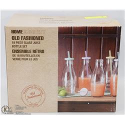 18PC GLASS JUICE BOTTLE SET